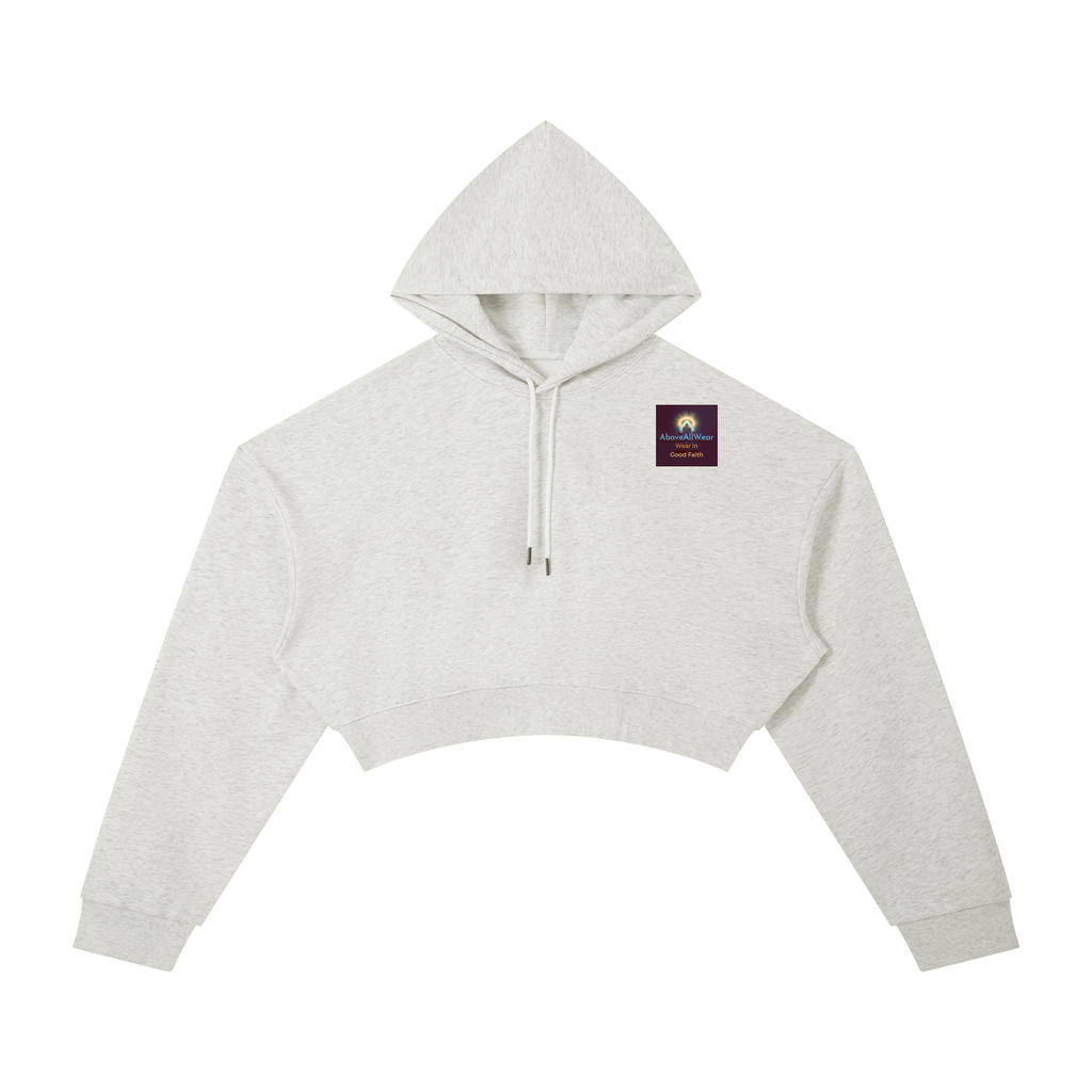 Essential Cropped Hoodie/ For we live by faith, not by sight.” — 2 Corinthians 5:7