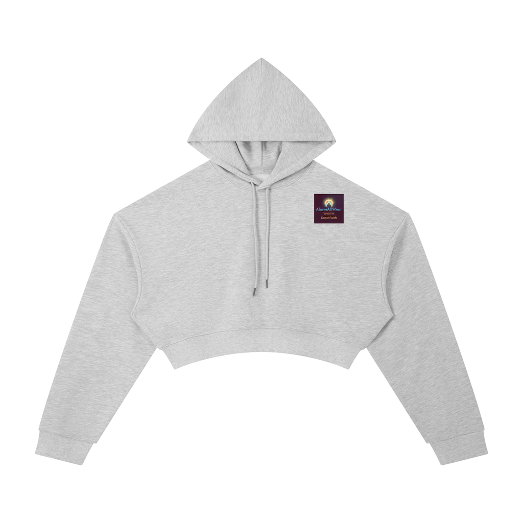 Essential Cropped Hoodie/ For we live by faith, not by sight.” — 2 Corinthians 5:7