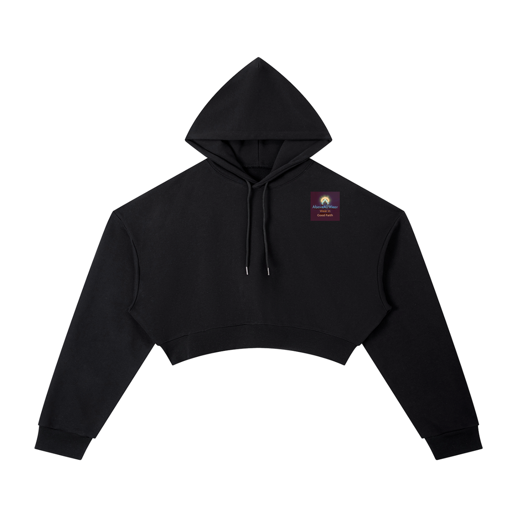 Essential Cropped Hoodie/ For we live by faith, not by sight.” — 2 Corinthians 5:7